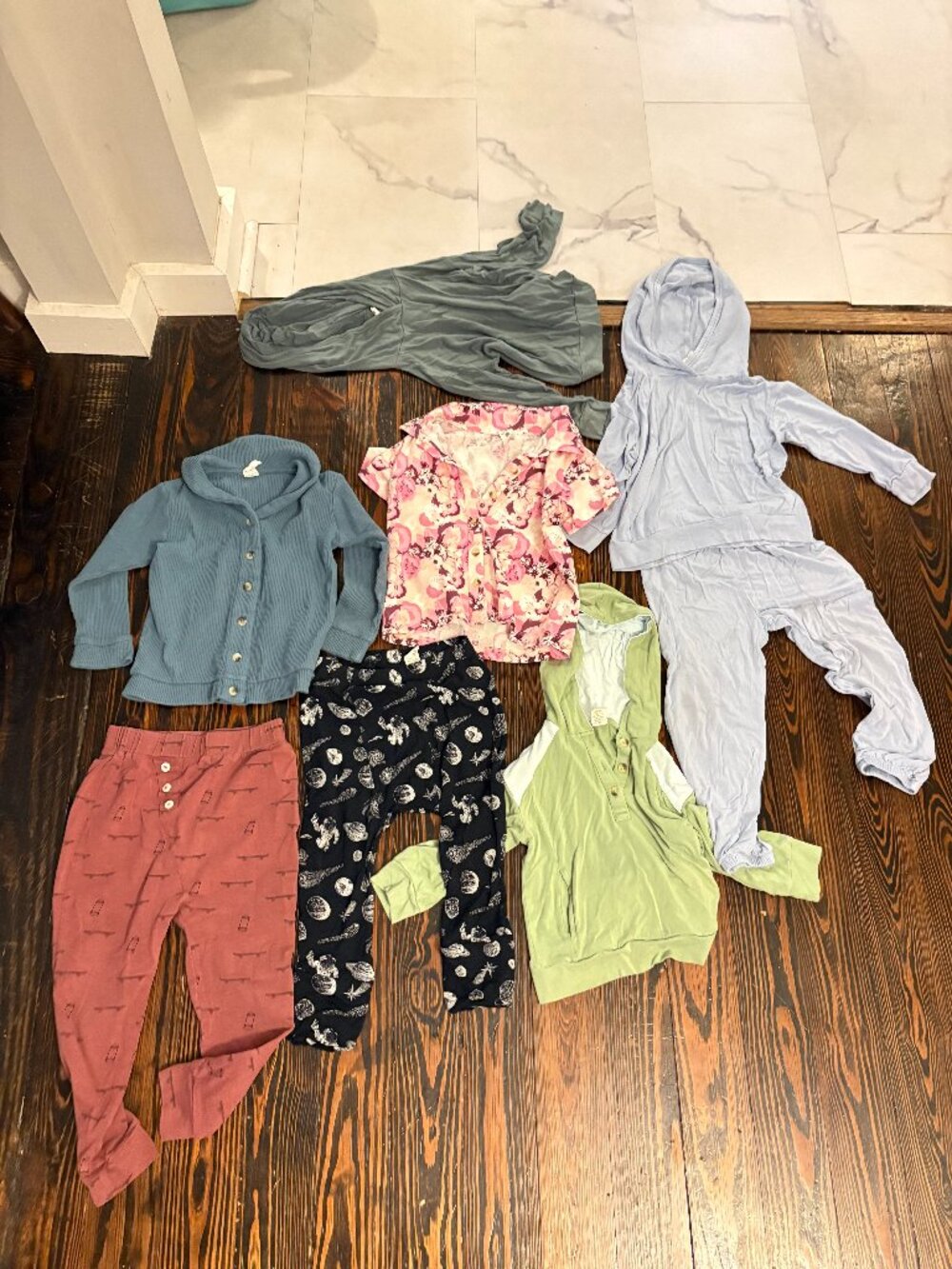 Kate Quinn 3T Toddler Clothing Lot 9 Pieces Bamboo Hoodies Pants Tops